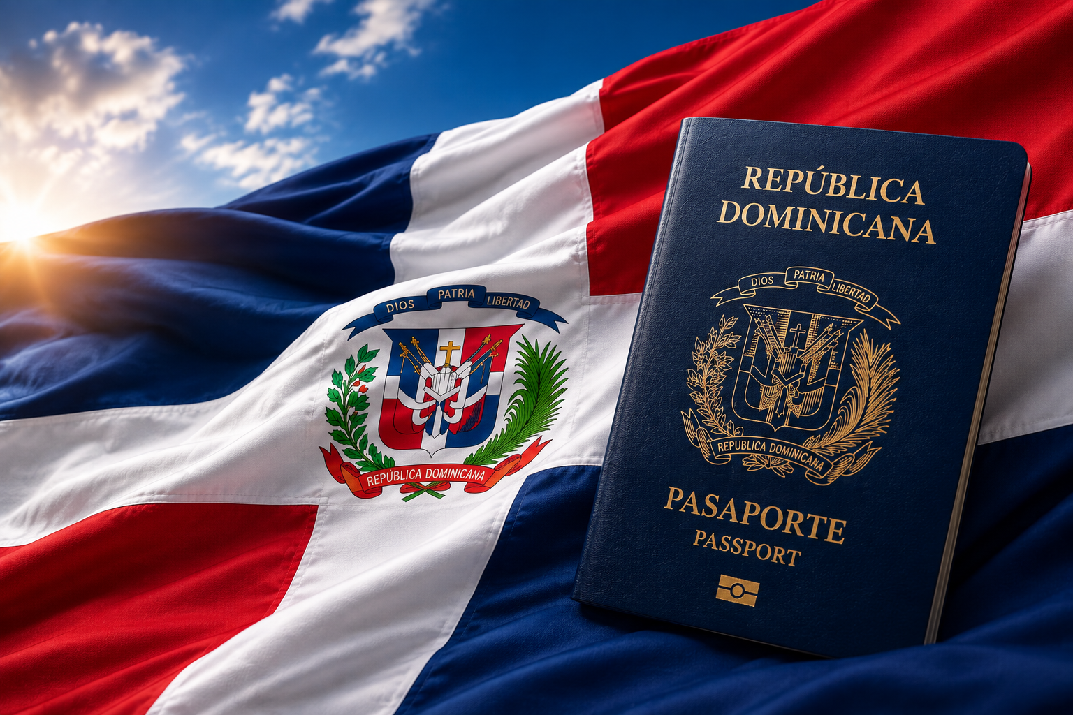 Bandera y pasaporte dominicano - Ciudadanía Dominicana por Descendencia