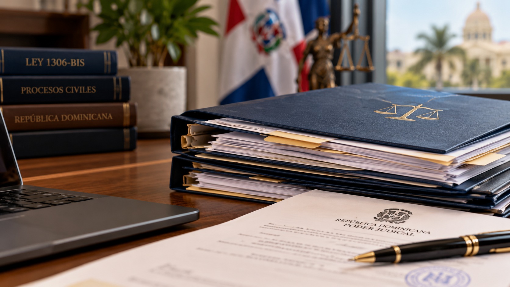 Legal documents and divorce case files in the Dominican Republic