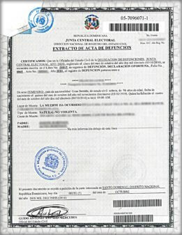 Certificado de Defuncion