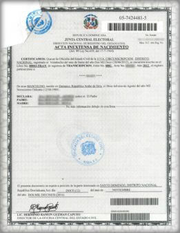 Certificado de Nacimiento